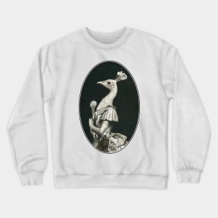 Victorian Lady Peacock Oval Design Crewneck Sweatshirt